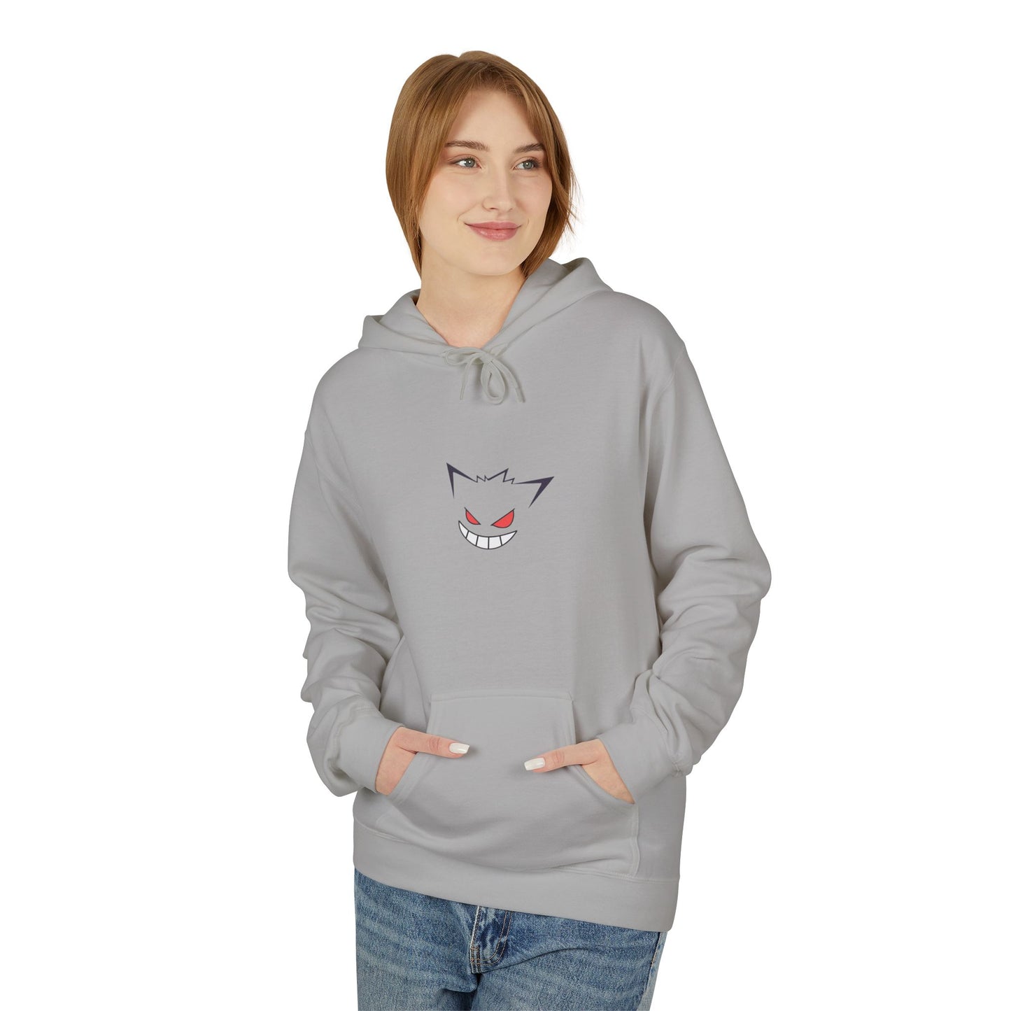 Horror Cat Hoodie — Japanese Kanji Dark Forest Graphic Pullover