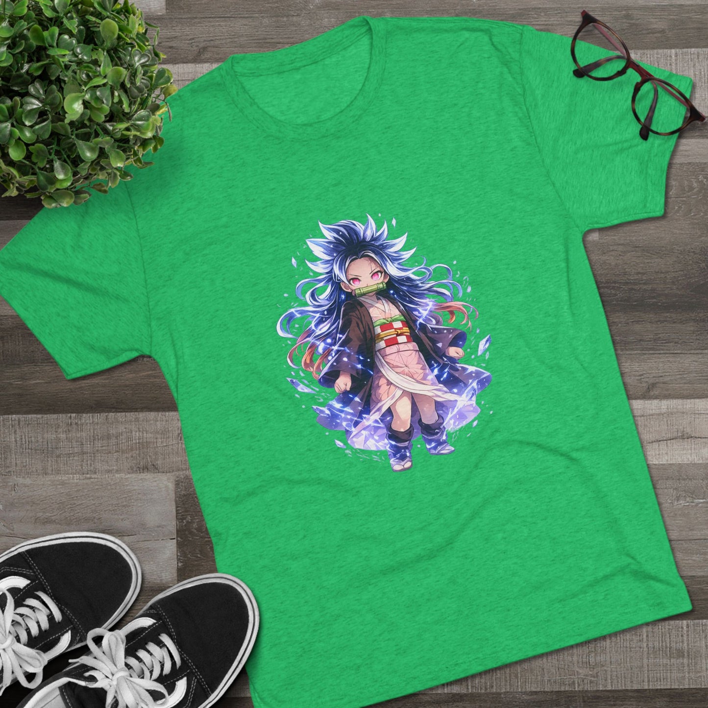 Anime Demon Girl T-Shirt — Cute Chibi Nezuko-Inspired Design
