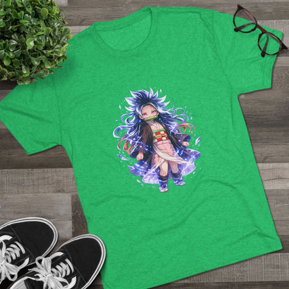 Anime Demon Girl T-Shirt — Cute Chibi Nezuko-Inspired Design