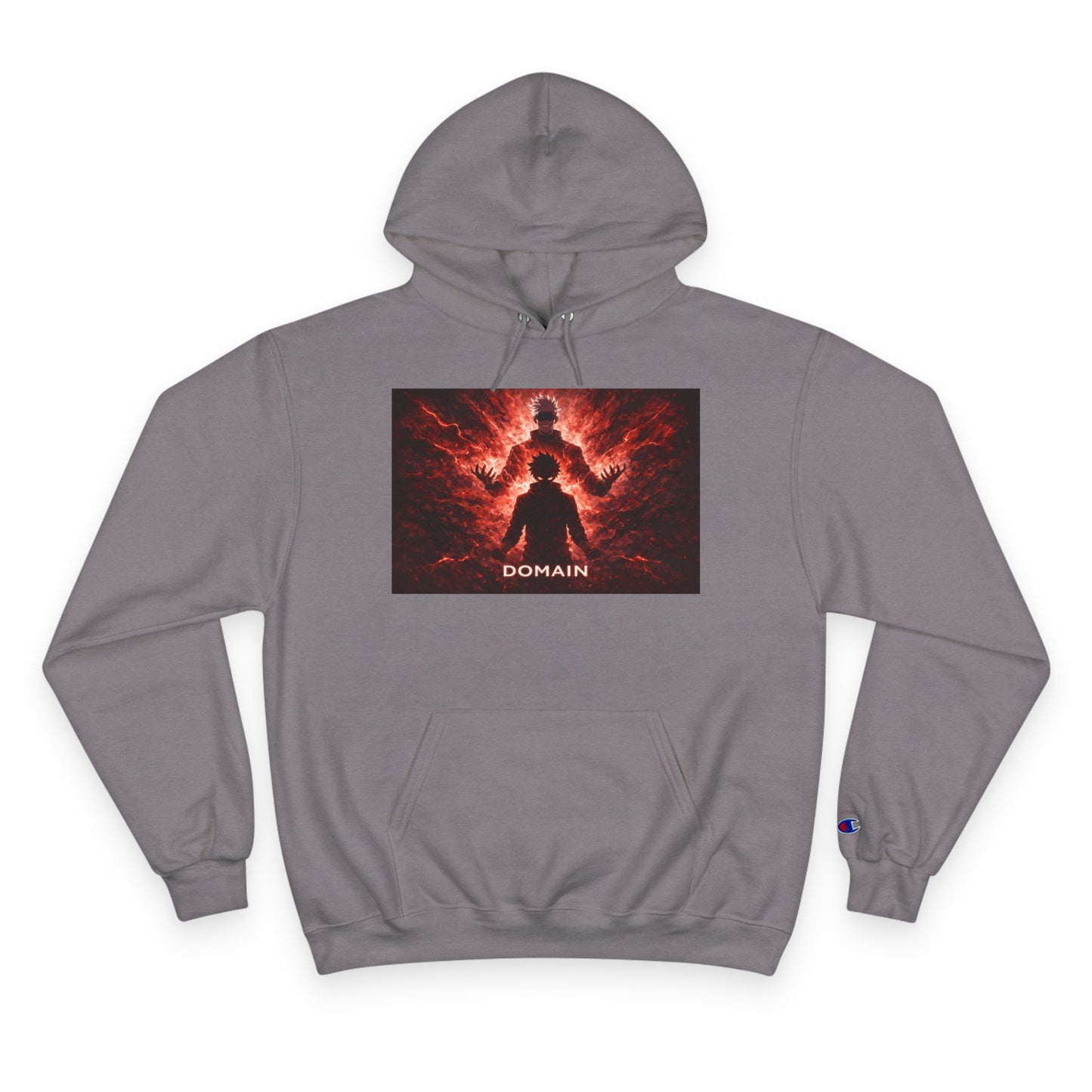 Domain Graphic Hoodie — Red Nebula Silhouette Champion Hoodie