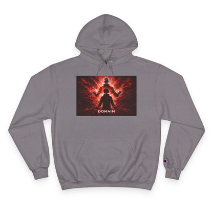 Domain Graphic Hoodie — Red Nebula Silhouette Champion Hoodie
