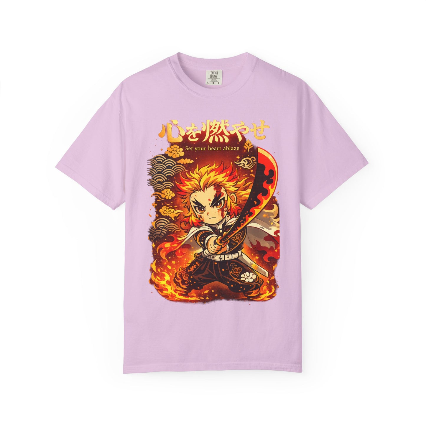 Anime Flame Warrior T-Shirt — 'Set Your Heart Ablaze' Graphic Tee