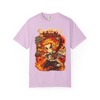 Anime Flame Warrior T-Shirt — 'Set Your Heart Ablaze' Graphic Tee
