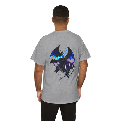 Dragon Graphic Tee — Blue Flame Kaiju Back Print T-Shirt