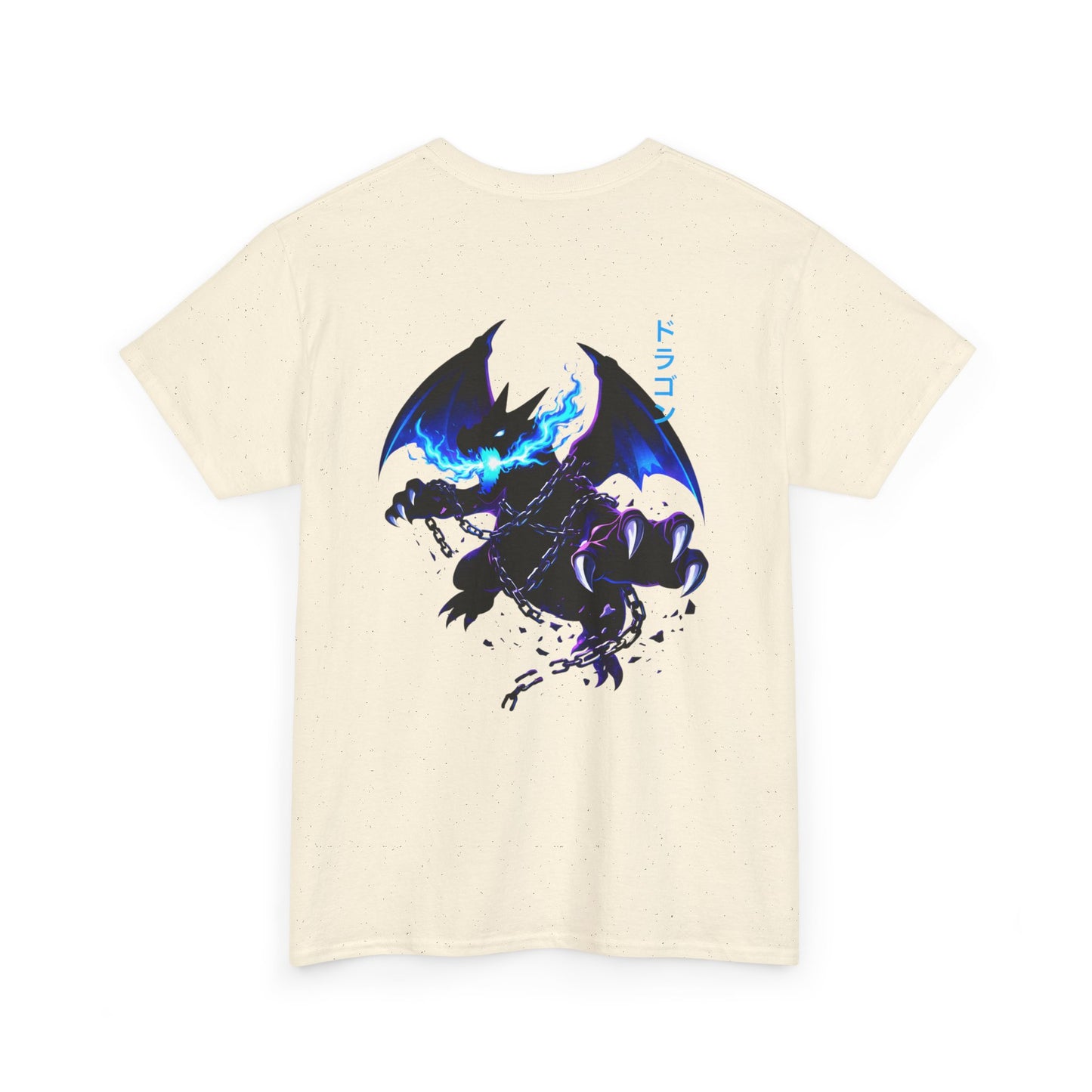 Dragon Graphic Tee — Blue Flame Kaiju Back Print T-Shirt