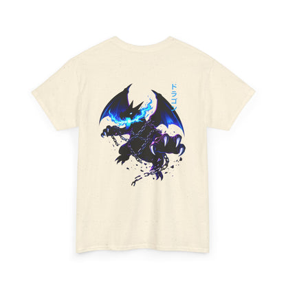 Dragon Graphic Tee — Blue Flame Kaiju Back Print T-Shirt