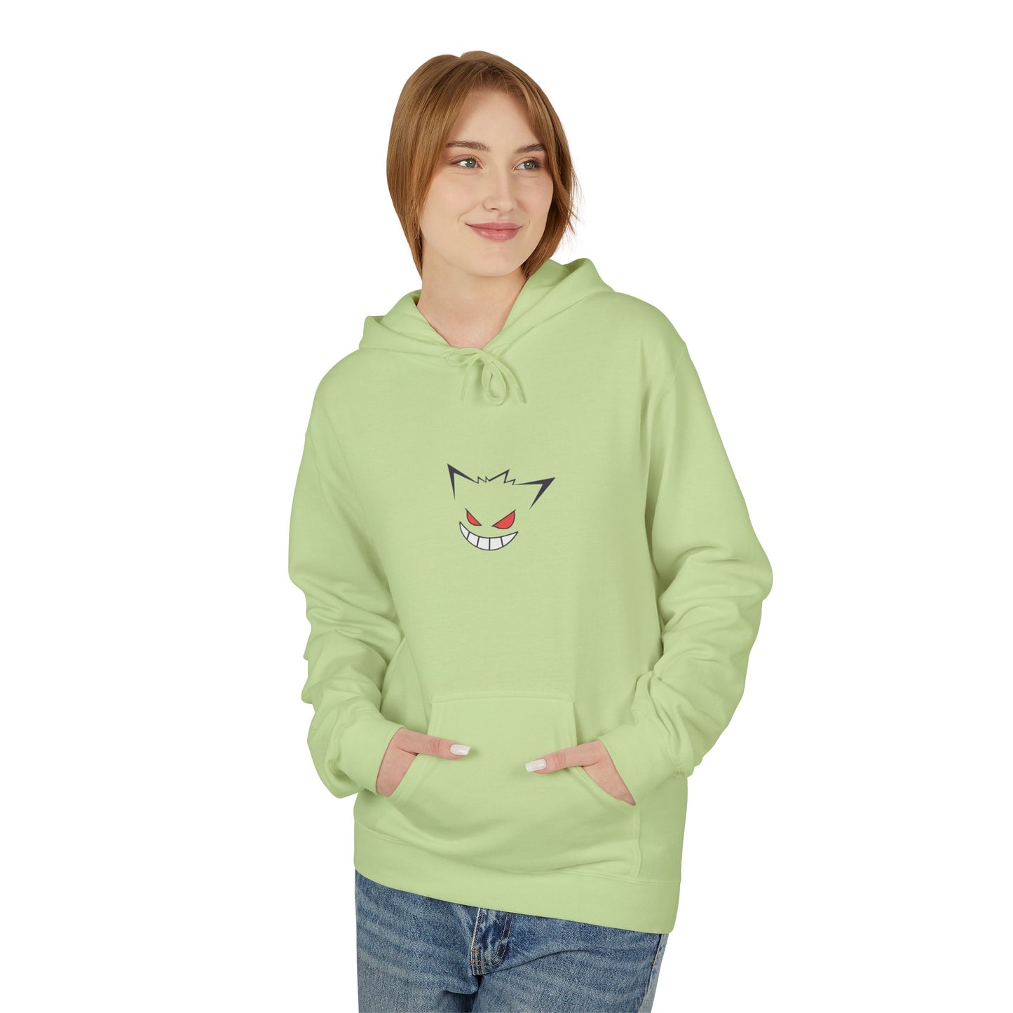 Horror Cat Hoodie — Japanese Kanji Dark Forest Graphic Pullover