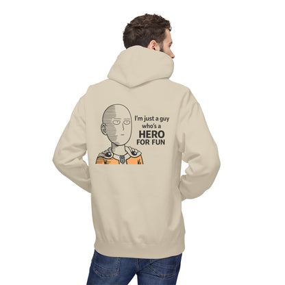 Hero Emblem Hoodie — Chibi Hero Mid-Punch Minimalist Anime Design