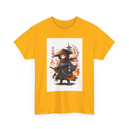 Fire Spirit Samurai T-Shirt — Cute Chibi Oni Warrior Tee