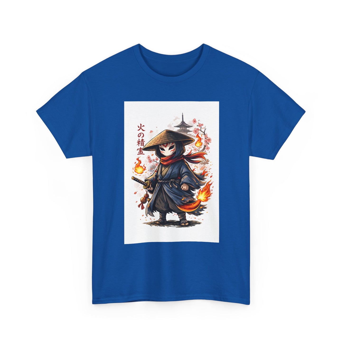 Fire Spirit Samurai T-Shirt — Cute Chibi Oni Warrior Tee